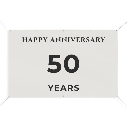 Happy 50th Anniversary Banner for House – Outdoor 96x60 Vinyl Yard Banner
