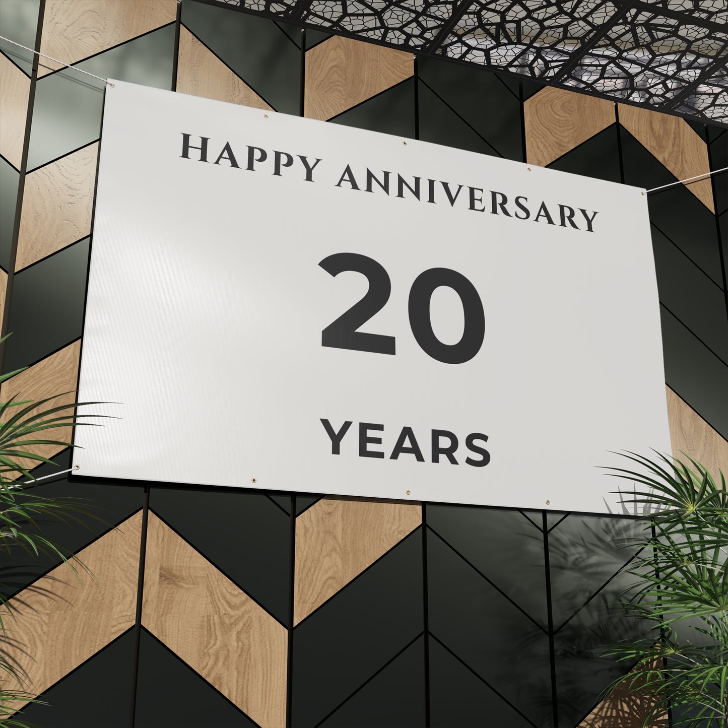 Happy 20th Anniversary Banner for House – Large 96×60 Outdoor Vinyl Banner