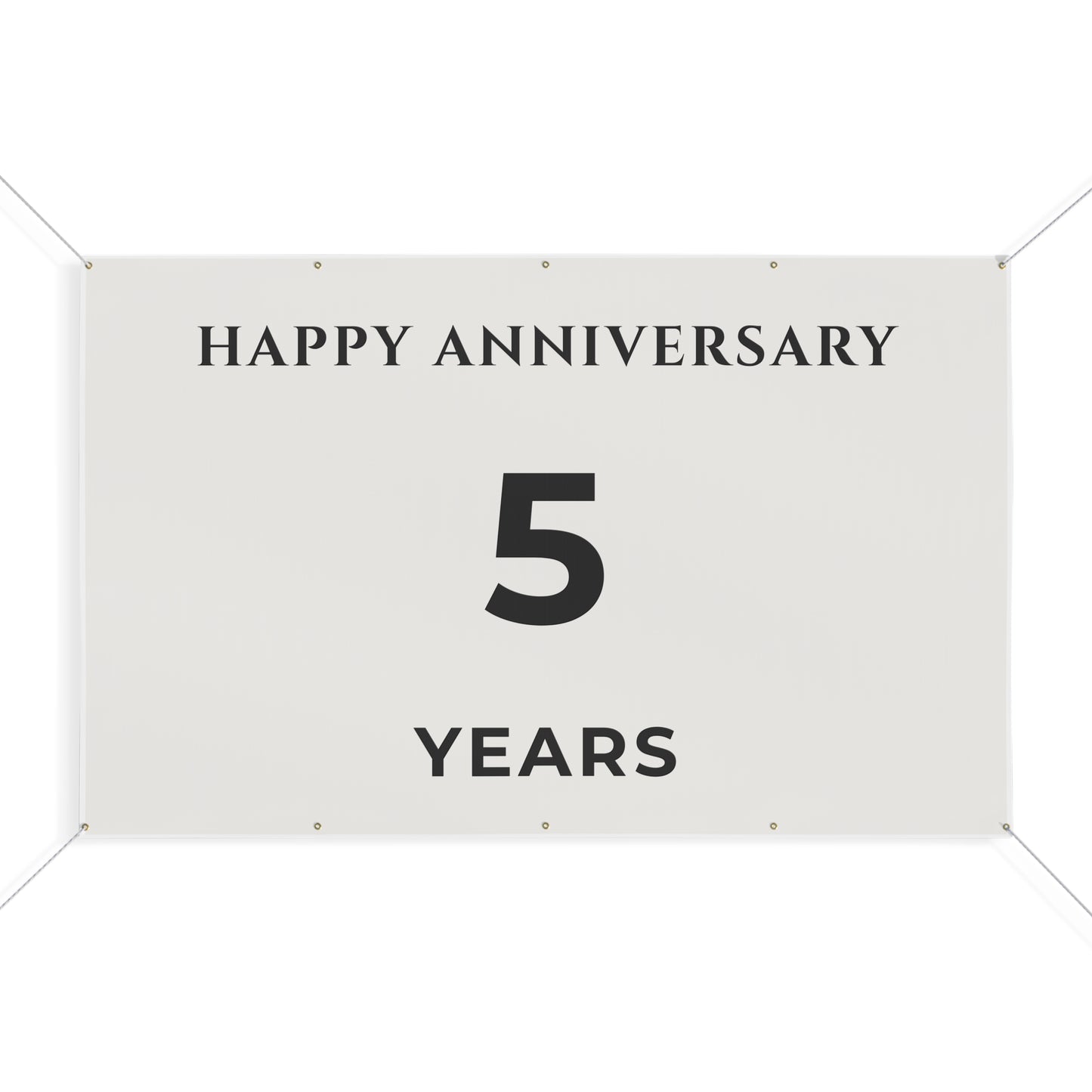 Happy 5th Anniversary Banner for House – Outdoor 96x60 Vinyl Yard Banner