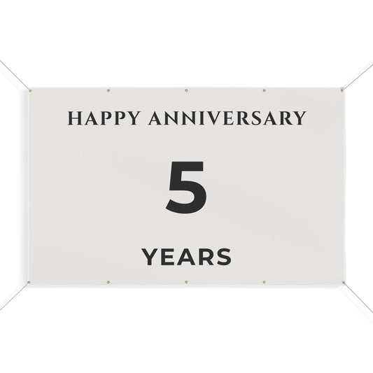 Happy 5th Anniversary Banner for House – Outdoor 96x60 Vinyl Yard Banner