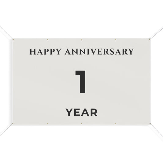 Happy 1st Anniversary Banner for House – Outdoor 96x60 Vinyl Yard Banner