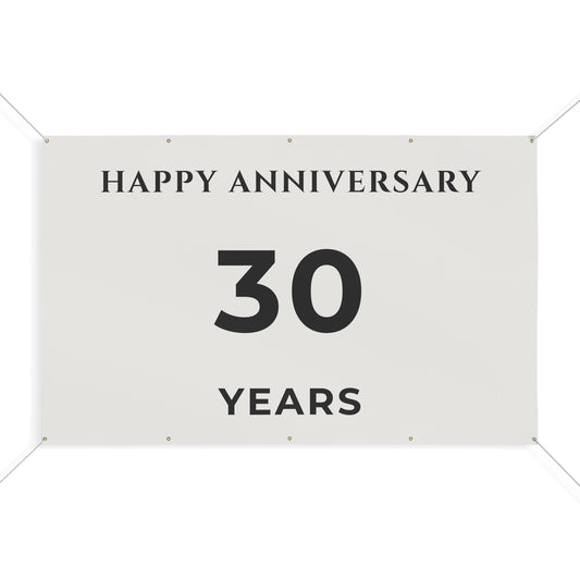 Happy 30th Anniversary Banner for House – Outdoor 96x60 Vinyl Yard Banner