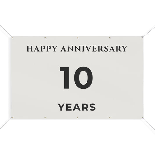 Happy 10th Anniversary Banner for House – Outdoor 96x60 Vinyl Yard Banner